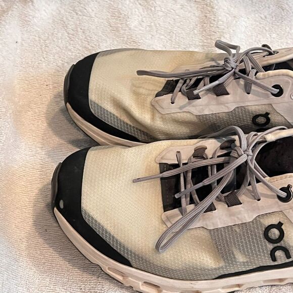 On Cloud Cloudtec Women White Sneaker Lace Up W9 Low Top Running Shoes Black - Picture 5 of 13